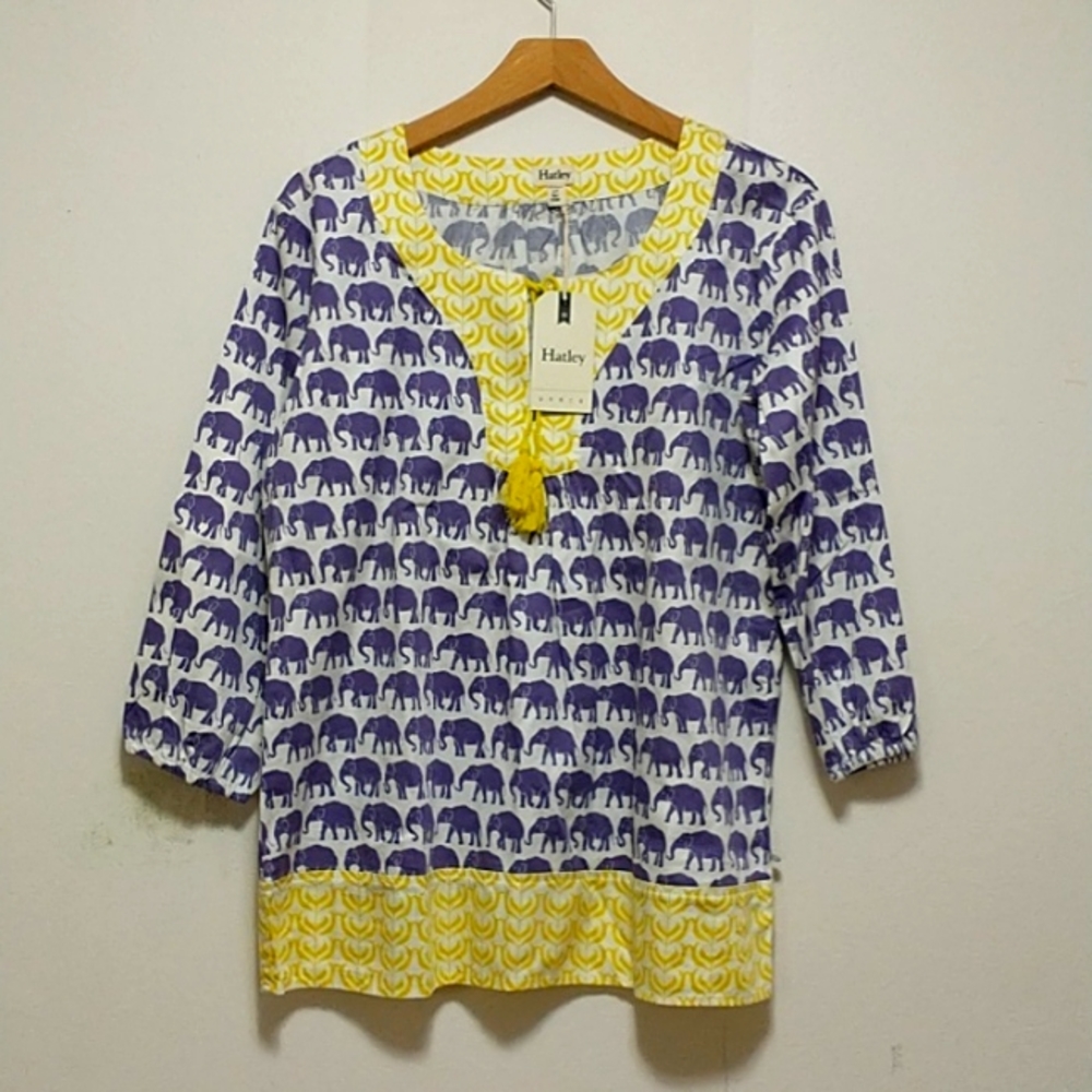 Hatley tasseled tunic elephants